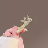 Grampo de Cabelo de Pelo de Coelho para Mulheres, Presilha Lateral Exquisita Olho de Gato, Presilha para Franja, Grampo de Cabelo Curto, Acessório de Cabelo, Presilha de Bico de Pato de Nicho