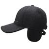 Gorra de béisbol de mediana edad para otoño e invierno, forrada con vellón, gruesa, cálida, con protección para los oídos, gorra de algodón para papá, gorra a prueba de frío para hombre