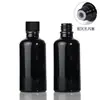 10 20 30 50ml Frasco de Vidro Preto para Óleo Essencial com Tampa Preta de Plástico Tampa de Baquelite Cabeça Grande Cabeça Pequena Tampa Antifurto