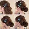 Pinza de pico de pato azul para limpieza facial y maquillaje pinza recta pinza para el pelo pasador pinza para flequillo pinza lateral pelo suelto de la frente accesorio para el pelo pinza