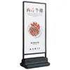 Suporte de Exibição à Prova de Vento para Exterior Placa de Publicidade Dupla Face Alumínio Liga de Alumínio Suporte de Poste para Recrutamento e Poster de Inauguração com Rodas