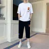 Camiseta Juvenil de Nuevo Estilo para Verano de Manga Corta para Estudiantes de Secundaria Niños Conjunto Deportivo Casual de Moda Conjunto de Dos Piezas