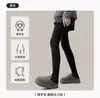 Leggings de Lana Gruesa para Mujer de Otoño e Invierno, Forrados de Felpa, Ropa Exterior Cálida, Medias Panty con Talón en Ángulo Recto con Forma de Pie, Calcetines de Pie Grises