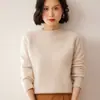 Suéter de Caxemira Montanha Outono e Inverno Feminino Gola Redonda Versátil Tricô de Três Fios Espessado Suéter Pulôver Camisa Base Tricotada Estilo Solto Preguiçoso Suéter Cinza