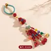 Atacado Mineral Cru Natural Alto Teor Cinábrio Vermelho Mantra de Seis Palavras Cabideiro de Abóbora Pintada Pingente de Franja para Bolsa Acessório