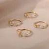 Anel de letra AliExpress 26 letras AZ banhado a ouro 18K anel neutro anel de dedo criativo joias por atacado