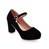 Sapatos de Salto Alto de Primavera, Sapatos Femininos de Camurça com Plataforma e Fivela, Sapatos Individuais de Exportação de Tamanho Grande, Tamanhos 40-45, Dropshipping 537-3, Modernos e Versáteis