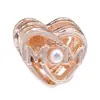 Comercio Electrónico Transfronterizo Oro Rosa Cuentas con Agujero Grande Cadena Accesorios Pulsera de Cuentas al por Mayor Cuentas Colgante de Corazón Venta al por Mayor en Stock