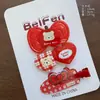 Dos Paquetes de Lindos Pasadores de Oso de Dibujos Animados Autocríticos, Pinzas de Pato Dulces para Estudiantes, Accesorios para el Cabello con Pinza de Corazón Femenino de Acrílico para Flecos