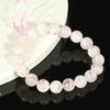Hay pulsera de cristal natural rosa copo de nieve fantasma pulsera de cuentas redondas de agua blanca fabricantes de pulsera de copo de nieve fantasma al por mayor