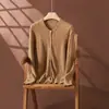 Suéter de Punto de Cachemira para Mujer, Cárdigan de Manga Larga, Holgado, Cómodo, Versátil, Amigable con la Piel, Elegante y Cómodo