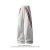 Calça Moletom Color Block Três Listras Estilo Americano Masculina Primavera Outono Nova Tendência Solta Reta Casual Comprimento Total Estilo Casal