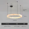Candelabro circular de mármol, candelabro de anillo moderno minimalista de lujo ligero para sala de estar, comedor, villa, candelabro LED regulable de techo alto