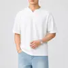 Ropa para Hombre Xintang 2026 Verano Nueva Camiseta Básica Texturizada de Rayas Verticales para Hombre, Camiseta de Manga Corta con Cuello en V para Hombre