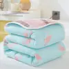 Manta de gasa de seis capas para aire acondicionado, manta de algodón puro para adultos, manta fina de verano para niños y bebés, manta de hilo de algodón, manta fresca de verano 2m