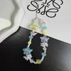 Corrente para Celular com Pingente de Câmera CCD, Pulseira Colorida Estilo Ins com Sino de Vento Flor para Meninas, Acessório Curto de Corrente de Contas Feito à Mão