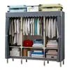 Armario de Tela Sencillo para Dormitorio del Hogar Habitación de Alquiler, Marco Completamente de Acero, Resistente y Duradero, Armario de Tela Económico para Almacenamiento en Apartamentos Pequeños