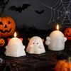 Yeso Aromaterapia Amapola Cuatro Enlaces Versión Q Adorno Fantasma Molde de Silicona Velas de Halloween DIY Molde de Mesa