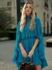 Vestido tipo capa con volantes de estilo elegante, nuevo para primavera/verano, transfronterizo europeo y americano, con camisola interior de moda