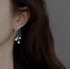 Nuevos aretes populares de borla de circón, temperamento, diseño especial, aretes de nicho, estrella, diamante brillante, aretes de dos piezas