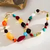 Collares Geométricos Redondos y Cuadrados de Acrílico Transfronterizos Europeos y Americanos, Cadena para Clavícula de Diseño Moderno, Joyería de Cuello Simple y Elegante para Mujeres