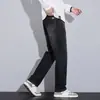 Jeans rectos holgados de marca de alta gama de moda para hombre, estilo fino de verano 2026, pantalones largos casuales de pierna ancha de la alta calle americana