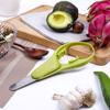 Cuchillo descorazonador de aguacate de acero inoxidable multifuncional, cortador de fruta tres en uno, descorazonador de aguacate y pera