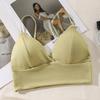 Ropa Interior de Niña Dulce Estilo Coreano Pecho Pequeño Pecho Plano Copa No Vacía Fina Copa Triangular Francesa Sin Aro de Acero Sujetador Sling
