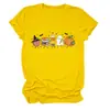 Amazon Wish site independente moda casual feminina maçã livro lápis fantasma abóbora gola redonda manga curta camiseta