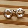 Pendientes de botón Pinduoduo Kuaishou personalizados de moda simples redondos encantadores con nudo lila para mujer minimalistas de circonita lindos pendientes