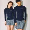 Roupa de Mergulho Coreana Casal Feminino Manga Longa Roupa de Banho de Água-viva Masculina Dividida com Zíper Calças com Proteção Solar Roupa de Snorkel Slim