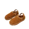 Otoño/Invierno 2024 Donkey Home Nuevo Forro de Felpa de Ante Suela Gruesa Punta Redonda Color Leche Té Moda Versátil Slip-on Zapatos para Mujer