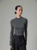 Dragon Marino Warren KW902 Camiseta Base de Lana Engrosada Tejido de Punto sin Costuras de una Pieza de Cuello Semi Alto de Manga Larga para Mujer