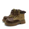 Botines de Exterior para Mujer Estilo Martin 2026 Otoño Nuevos de Suela Gruesa que Aumentan la Altura Modernos Súper Populares Versátiles Color Verde Caqui