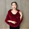 Xale de Casamento Vestido de Casamento Cheongsam Usando Xale de Pele de Mãe Inverno Quente Espessado Capa Feminina Inverno