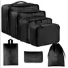Bolsa de almacenamiento de viaje, juego de seis piezas, juego de siete piezas, juego de ocho piezas, bolsa de lavado plegable, bolsa de almacenamiento de ropa, paquete de bolsa de viaje