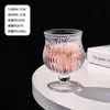 Taça de Vinho Baixa de Base Alta Estilo Vintage Corte Alta Apresentação, Copo de Vidro, Copo para Bebidas, Copo de Água Doméstico Criativo Estilo Ins, Xícara de Café