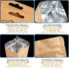 Bolsa de Papel Kraft con Sello de Ocho Lados para Ventana Escarchada Bolsa Auto-Sellante Bolsa de Empaque para Alimentos Carne Seca Bolsa Sello Superior Engrosada