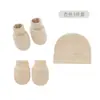 Gorro y Manoplas para Bebé Algodón Infantil Gorro Guantes Set Anti-arañazos Gorro de Hospital para Recién Nacido