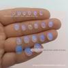 3 ~ 25mm anel de opala azul claro superfície Moonstone Oval superfície plana OP Dan-shaped DIY acessórios de roupas com contas