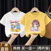 Camiseta de Verano para Niñas 2025 Nuevo Estilo Estilo Infantil Estilo Coreano Camiseta de Verano de Manga Corta para Niñas Algodón Puro t Top Holgado