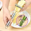 Descascador de aço inoxidável, faca para descascar batatas, raspador multifuncional, descascador de frutas de cozinha, descascador e fatiador de frutas
