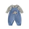 Mono de Dibujos Animados para Bebé 2025 Otoño Estilo Coreano para Niños Peto Bordado Camisa a Cuadros para Niñas Nuevo Modelo Estilo Coreano