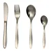 Faca, Garfo, Colher de Cabo Pontiagudo de Aço Inoxidável Criativa para Uso Doméstico, Faca e Garfo Ocidentais para Bife, Colher de Bolo, Garfo de Frutas, Colher de Café, Colher de Iogurte