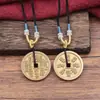 Colgante de moneda Shanggui, moneda antigua taoísta, Bagua de cinabrio, collar con hebilla de seguridad unisex, accesorio personal de moneda de latón