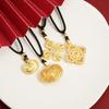 Oro arena calado decoración de cuatro hojas bolsa de la suerte lingote de plata joyería collar moda femenina todo combina joyería de alta gama accesorios Yiwu