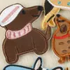 Parche de Bordado Autoadhesivo de Cachorro de Animal Lindo de Dibujos Animados Venta Directa de Fábrica Parche para Taza de Agua DIY Parche para Funda de Teléfono Parche de Tela