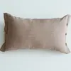Almofada de Lançar Patchwork Listrado Botão Estilo Floresta Algodão Linho Nórdico Almofada Lombar de Escritório Fronha Atacado