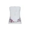 Nuevo Top Tubo de Encaje Estampado con Cordones y Cuello Halter de Diseño de Nicho Retro Delgado para Vacaciones de Primavera y Verano para Mujer