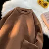 Suéter de invierno para hombre, estilo holgado y casual, chaqueta de punto retro japonesa, tejido de punto básico simple para capa interior